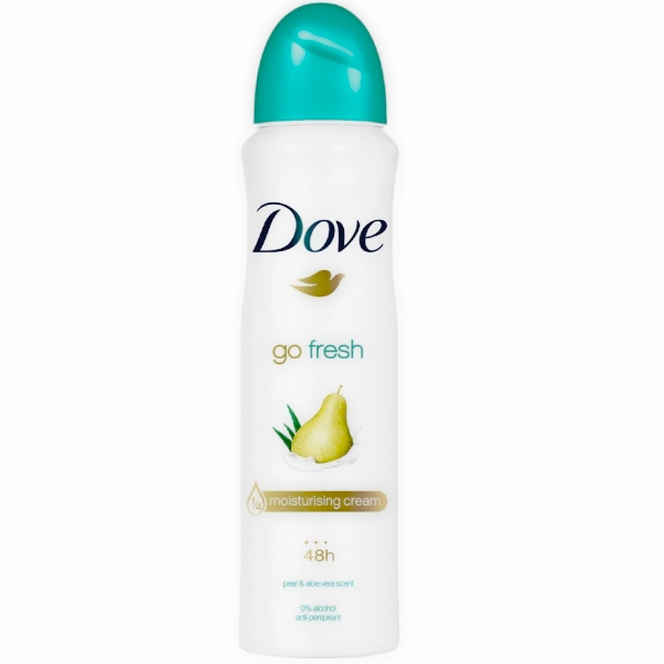 اسپری ضد تعریق گو فرش داو زنانه گلابی آلوئه ورا اصل 48 ساعته 250 میل | DOVE Spray Go fresh 48h Anti-Perspirant With Pear & aloe vera scent
